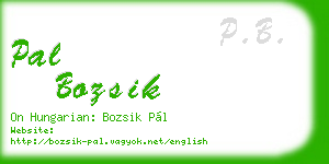 pal bozsik business card